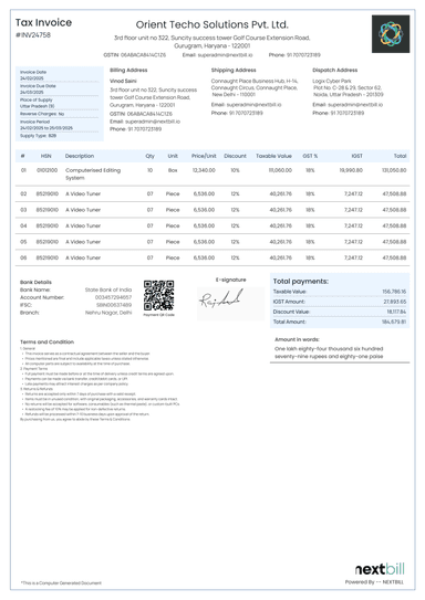 nextbill invoice teamplates